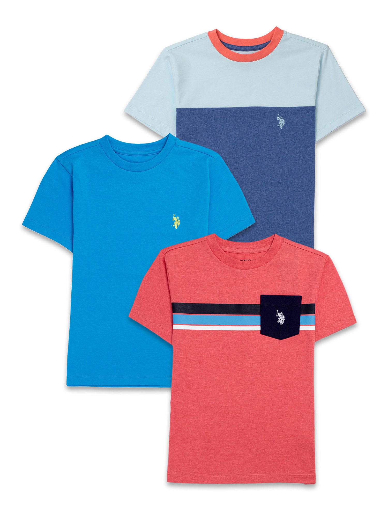 Polo Assn U.S 3 Pack Boys Short Sleeve Fashion Graphic T-Shirts Polo Assn U.S 3 Pack Boys Short Sleeve Fashion Graphic T-Shirts